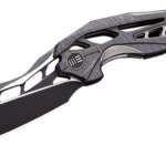 906G Elijah Isham Arrakis Flipper Knife 3.45" M390 Black Two-Tone Blade, Flamed and Gray Titanium Handles | Buy 906G Elijah Isham Arrakis Flipper...