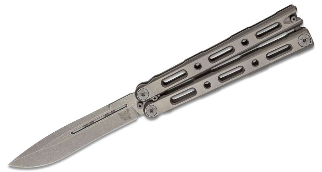 benchmade 85 billet ti balisong butterfly 44 cpm s30v drop point blade