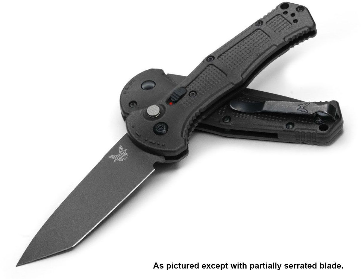 benchmade 9071sbk claymore auto folding knife 36 cpm d2 cobalt black tanto benchmade 9071sbk claymore auto folding knife 36 cpm d2 cobalt black tanto
