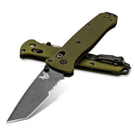 benchmade bailout axis lock knife green aluminum 34 gray serr 537sgy 1
