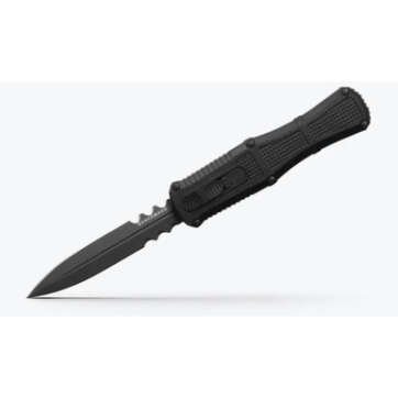 benchmade claymore otf dagger cpm d2 dbl serr gry pvd blk