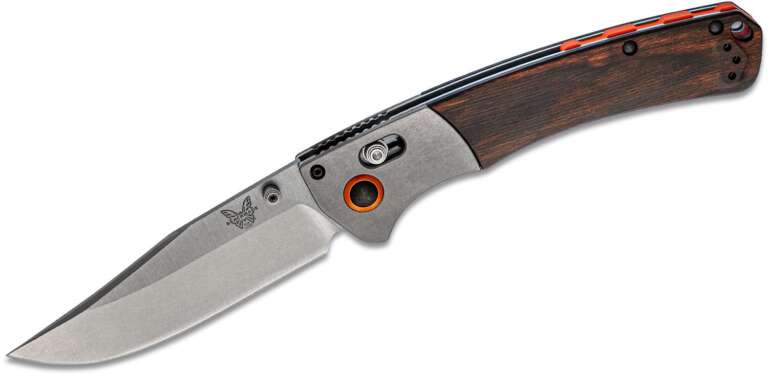 benchmade hunt crooked river folding 400 s30v clip point blade dymondwood