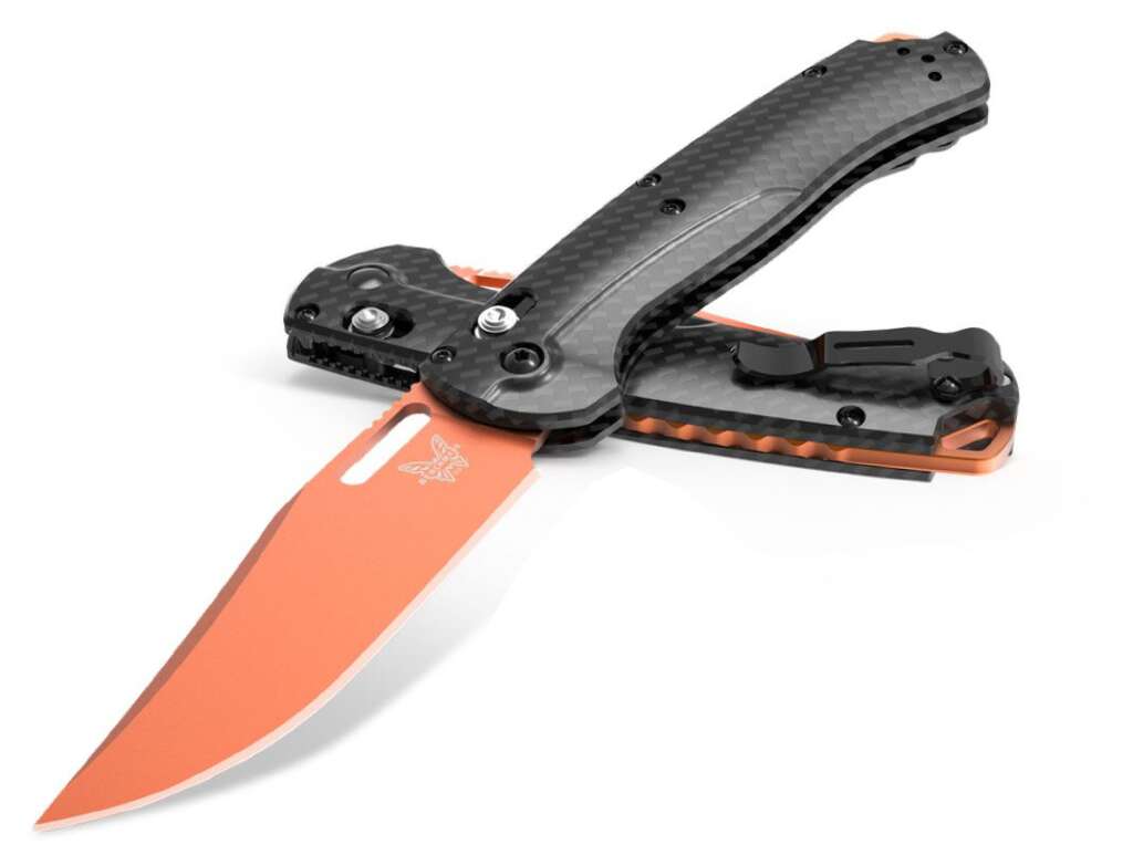 benchmade hunt taggedout axis folding knife 35 cpm magnacut orange clip