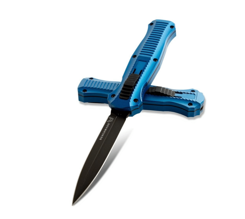 benchmade infidel dagger otf automatic knife blue aluminum 391