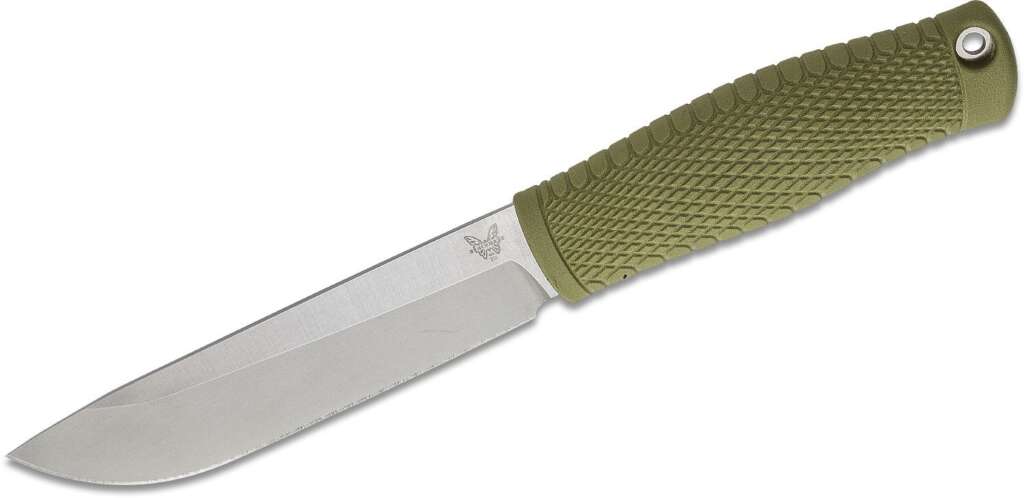 benchmade leuku fixed blade bushcraft knife 519 cpm 3v satin drop point