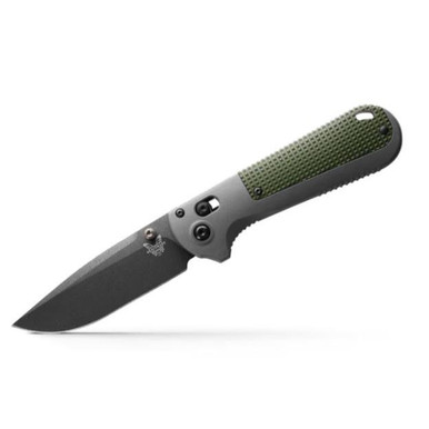 benchmade redoubt axis drop point knife overland gray and forrest green
