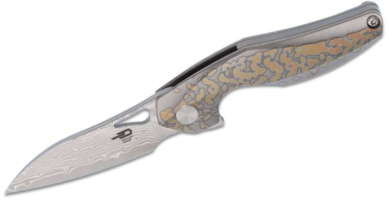 bestech knives elijah isham the reticulan flipper knife 209 damascus