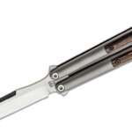 biegler bladeworks custom corsair balisong butterfly knife 4375 d2 satin 1