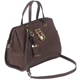 bulldog satchel chocolate brown leather bdp028