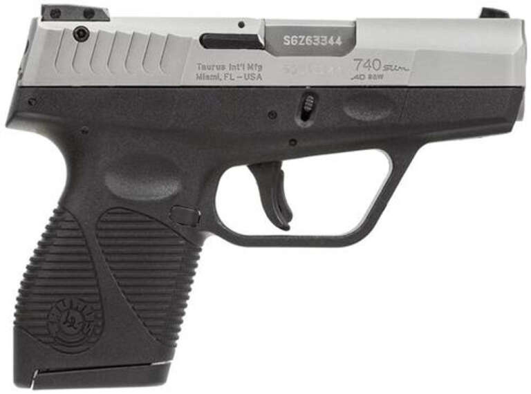 buy taurus 740 slim sa da 40s w 3 barrel black polymer grip ss slide 6rd