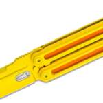 d rocket designs mid tech micro parabellum balisong knife 2 m390 yellow