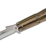emerson custom bali bowie butterfly knife 4 stonewashed clip point blade