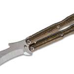 emerson custom bali dragon bowie butterfly knife 4 stonewashed recurve clip
