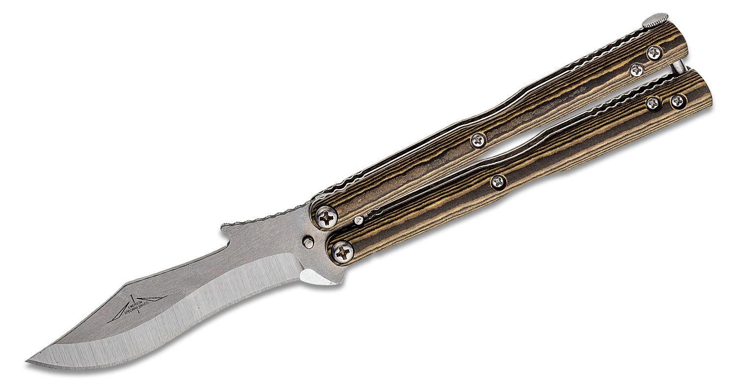 emerson custom bali dragon bowie butterfly knife 4 stonewashed recurve clip emerson custom bali dragon bowie butterfly knife 4 stonewashed recurve clip