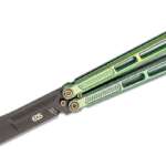 eos trident balisong butterfly knife 415 s30v black harpoon blade antique