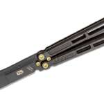 eos trident balisong butterfly knife 415 s30v black harpoon blade black