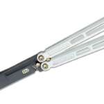 eos trident balisong butterfly knife 415 s30v black harpoon blade white