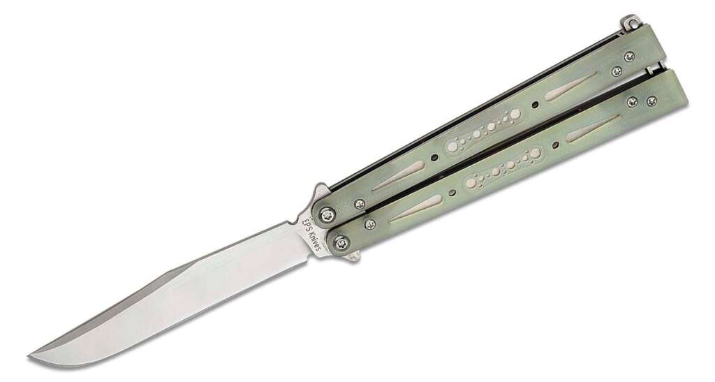 eps knives g10 wraith balisong butterfly 46 154cm satin bowie blade