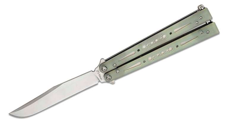 eps knives g10 wraith balisong butterfly 46 154cm satin bowie blade