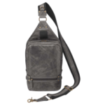 gun toten mama buffalo leather sling backpack grey