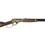 henry 30 30 lever action rifle with brass receiver and large loop henry