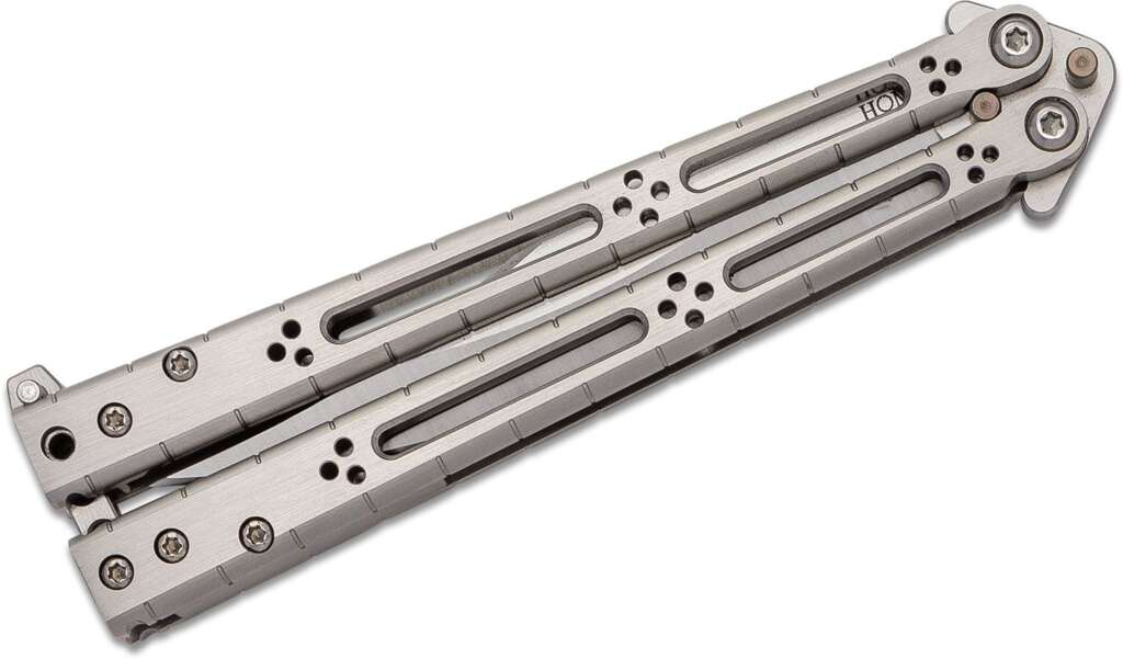 hom design basilisk r balisong butterfly knife 4625 154cm recurve bowie 1
