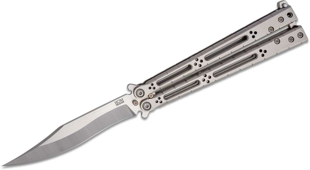 hom design basilisk r balisong butterfly knife 4625 154cm recurve bowie 3