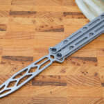 kershaw lucha balisong 5150tr stonewash 14c28n steel trainer blade 