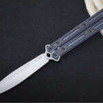 kershaw lucha balisong cpm 20cv blade blue titanium black carbon fiber