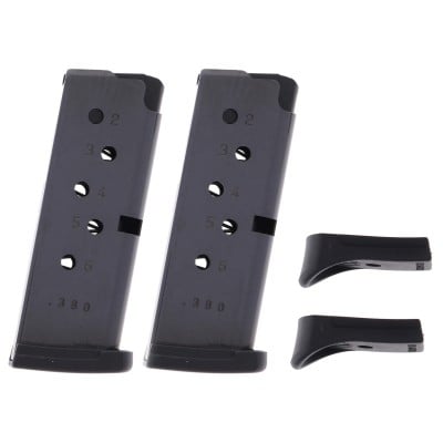 buy 2 pack ruger lcp 380 acp 6 round magazine online with finger rest extension