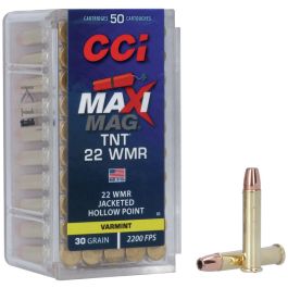 cci maxi mag tnt 22wmr 30gr jhp 50rd box