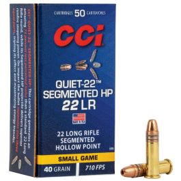 cci quiet 22 22lr 40 grain segmented hollow point 50rd