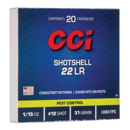 cci shotshell aluminum 22lr 31gr shotshell 12 20 round box