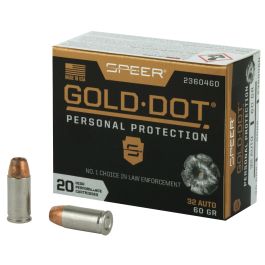 cci speer ammunition speer gold dot 32acp 60gr 20rd