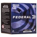 federal game load hi brass 20ga 2 3 4 7 shot 25rd