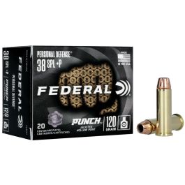 federal personal defense punch 38spl p 120gr jhp 20rd