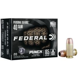 federal personal defense punch 40s w 165gr jhp 20rd pd40p1