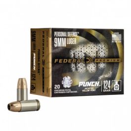 federal personal defense punch 9mm 124gr 20rd