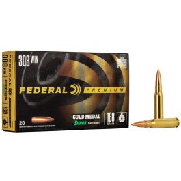 federal premium gold medal 308win 168 grain 20 round box