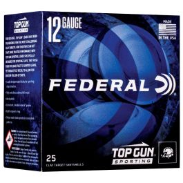 federal top gun sporting 12 gauge 75 shot 25 round box
