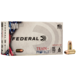 federal train protect 9mm 115 grain 50 round box