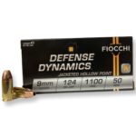 fiocchi defense dynamics 9mm 124gr jhp 50rd 9apbhp