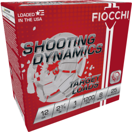 fiocchi shooting dynamics target 12ga 8 25 round box