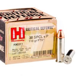 hornady critical defense 38spl p 110gr ftx 25rd
