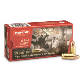 norma range training 9mm 124gr fmj 50rd