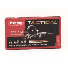 norma tactical 223 rem 55 grain fmj 20rd box 295040020