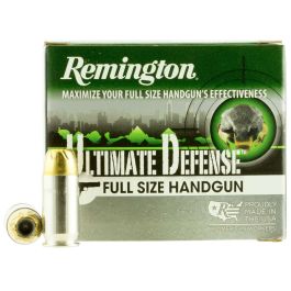 remington ultimate defense full size handgun 45acp 185gr bjhp 20rd box