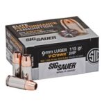 sig sauer elite performance 9mm 115 gr v crown jhp 20rd box e9mma1