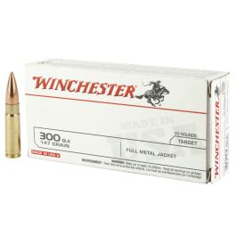winchester 300blk 147 grain fmj 20rd box usa300b147