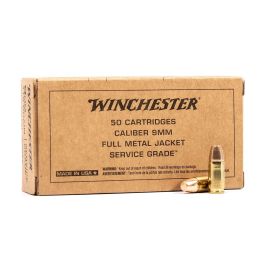 winchester service grade 9mm 115gr fmj 50rd sg9w